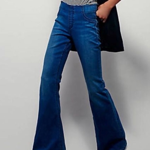 pull on flare leg jeans